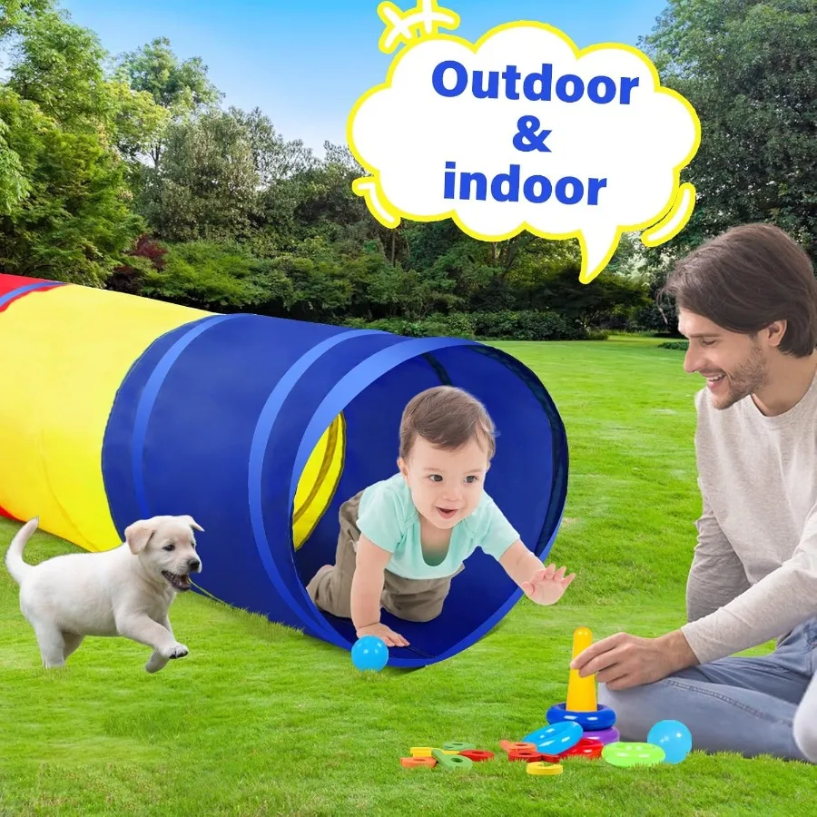 Túnel para criançasPop Up Play Túnel Tenda para bebês ou cães Brinquedos internos e externos para quintal Playset Classic 2 Pack Tunne