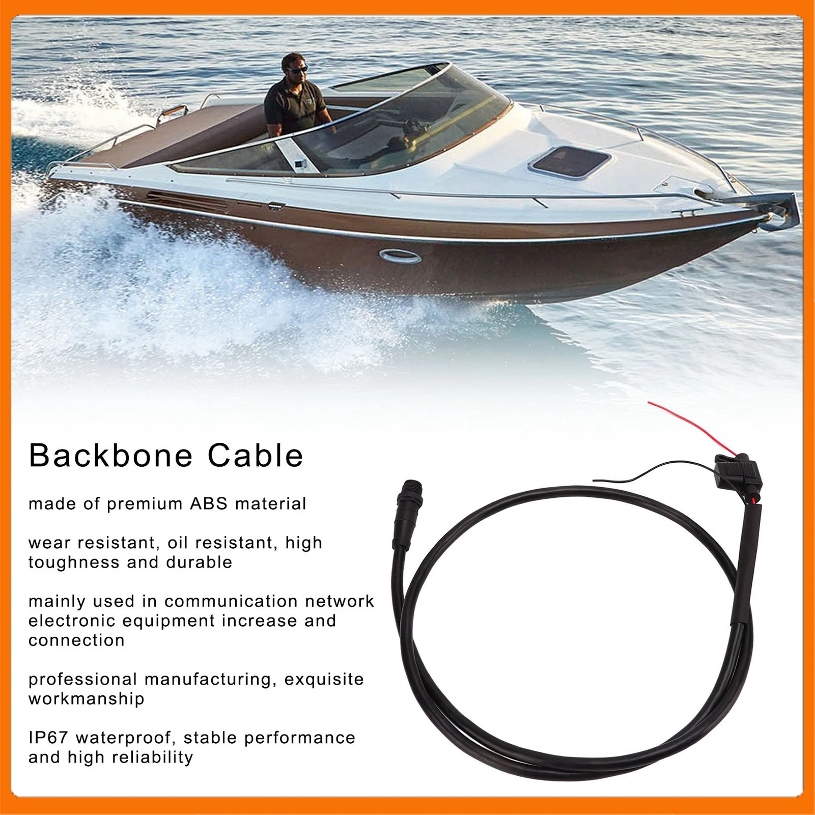 

Морской магистральный кабель для NMEA 2000 Мужской магистральный кабель IP67 Водонепроницаемый 5-контактный морской кабель для сетей Lowrance Drop Cable