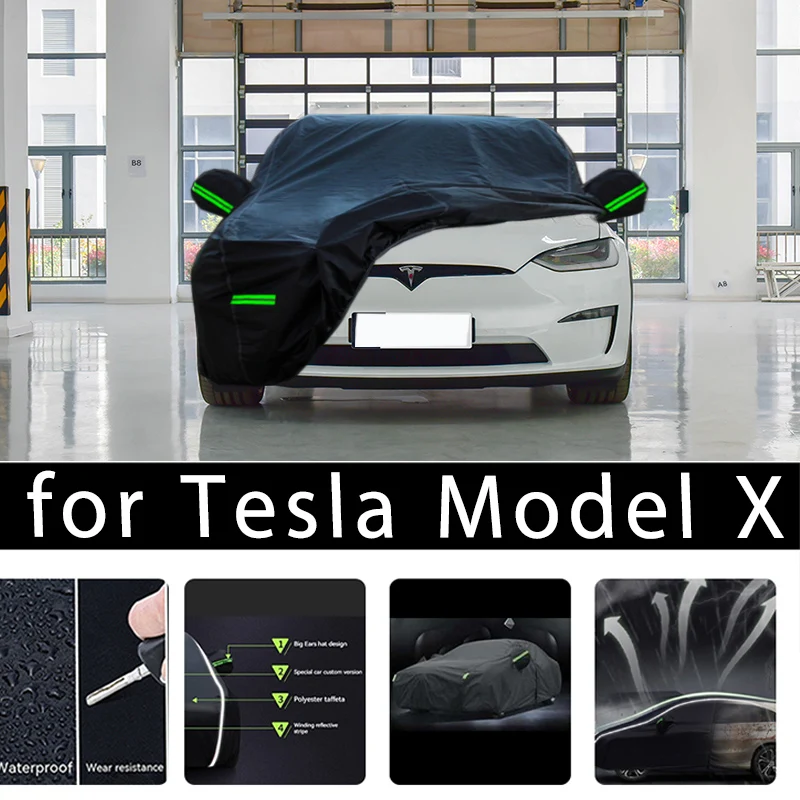 Voor Tesla Model X Bescherming Full Car Covers Sneeuw Cover Zonnescherm Waterdichte Stofdichte Buitenkant Auto-Accessoires