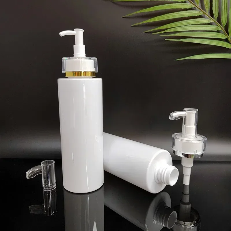 10Pcs 100/150/200/250/300/500ml Empty Plastic Pump Bottle White Clear Lotion Shampoo Cosmetic Container Bathroom Soap Dispensers