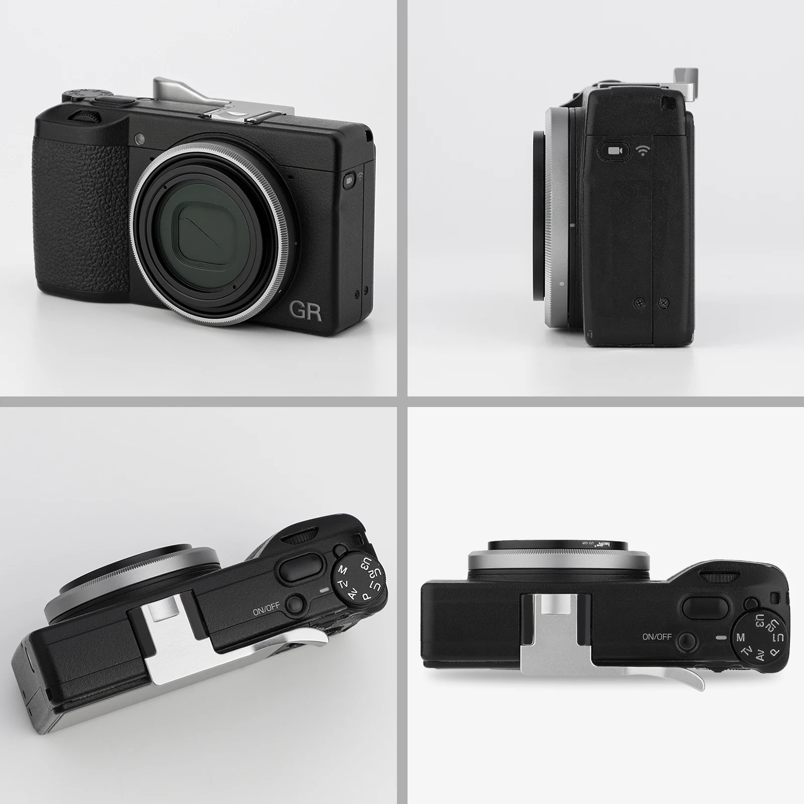 Haoge RRC-GR3XT الفضة رمادي معدن تزيين حلقة لريكو GR3X/GRIIIX ملحقات الكاميرا يحل محل GN-2