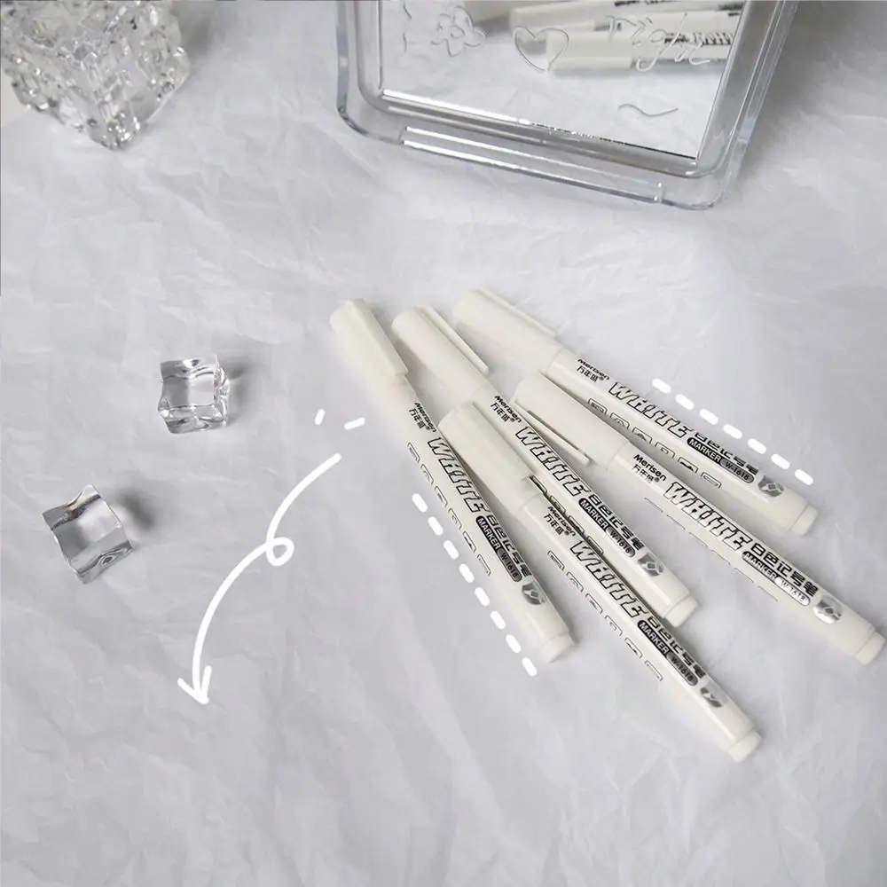 3 قطعة قلم طلاء دائم أبيض مقاوم للماء كتابة سلسة سريعة الجفاف أقلام ماركر بيضاء لا تتشوه بسهولة وليس من السهل أن تتلاشى