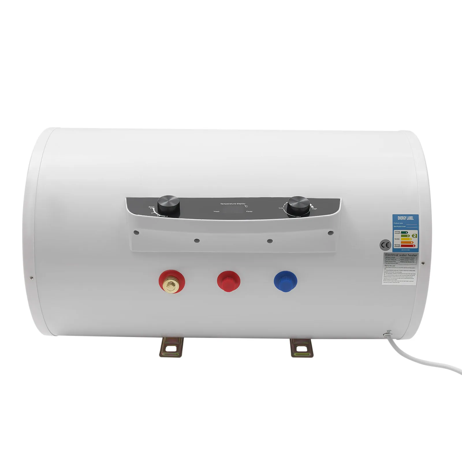 سخان مياه بخزان كهربائي 70 لتر مع دش وصنبور، سخان مياه تخزين 18.5 جالون 1500 وات 110 فولت حماية من التسرب وبطانة المينا