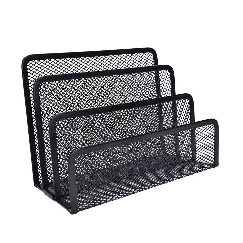 1pcs File Holder Mesh Black Bookend Book Metal Bookends Shelves Desk Organizer Office School Stationery For Kids