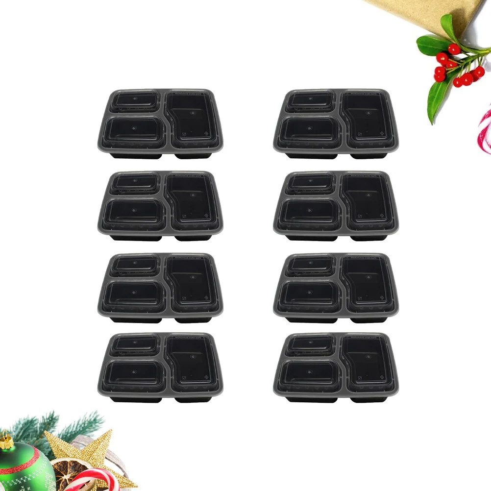 

15pcs Disposable Bento Box 3 Compartment 1000Ml Meal Prep Container Food Storage Box For Work School Travel Lunch Kitchen Bar