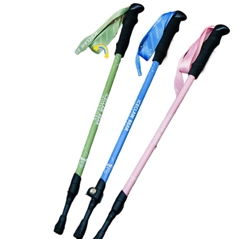 

Новая детская походная трость, уличная профессиональная сверхлегкая складная телескопическая трость из алюминиевого сплава с внешним замком для пешего туризма