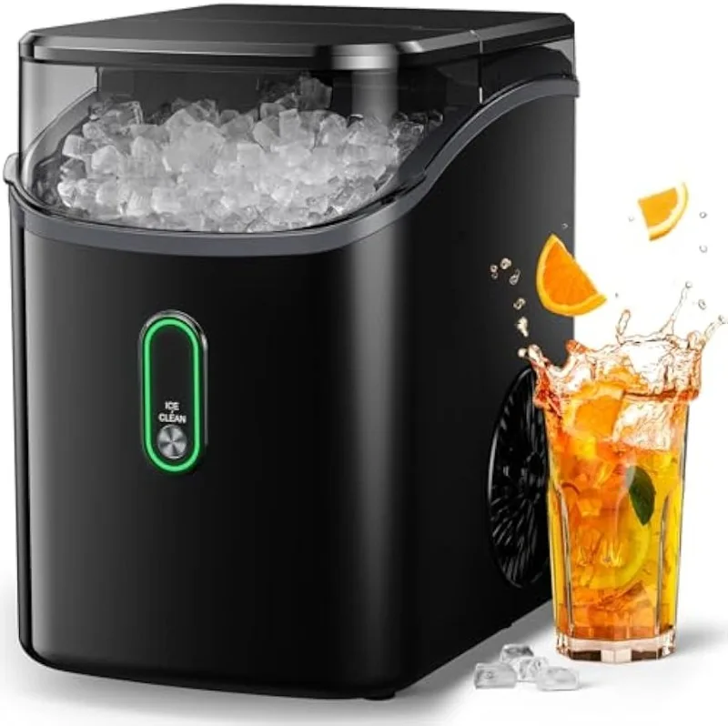 

Silonn Nugget Ice Maker Countertop, Pebble Ice Maker with Soft Chewable Ice, One-Click Operation Ice Machine with Self-Cleaning,