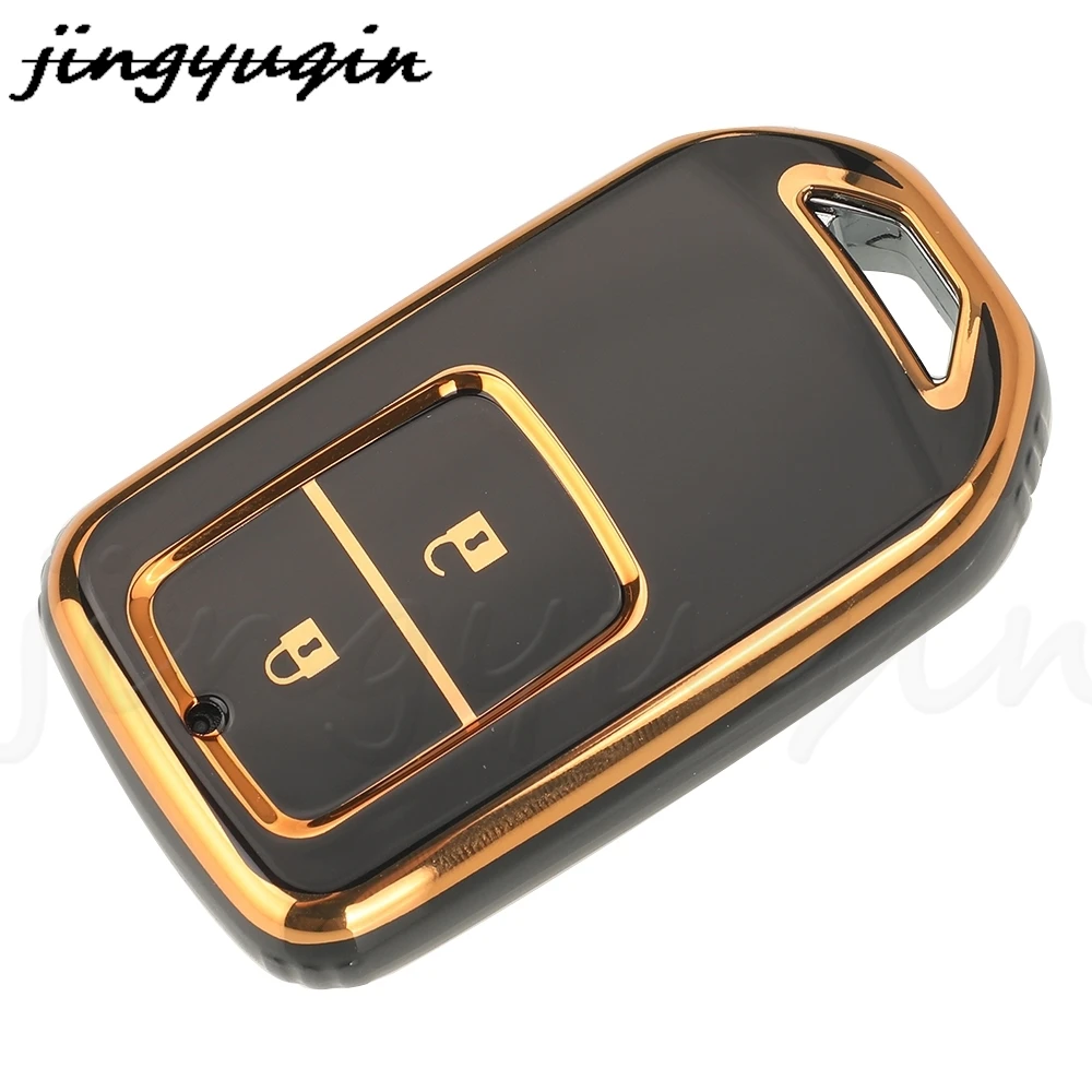 JYQ 2/3/4BTN TPU Remote Car Key Case Cover For Honda CRV CR-V Fit Civic Accord HR-V HRV City Odyssey XR-V Auto Accessories