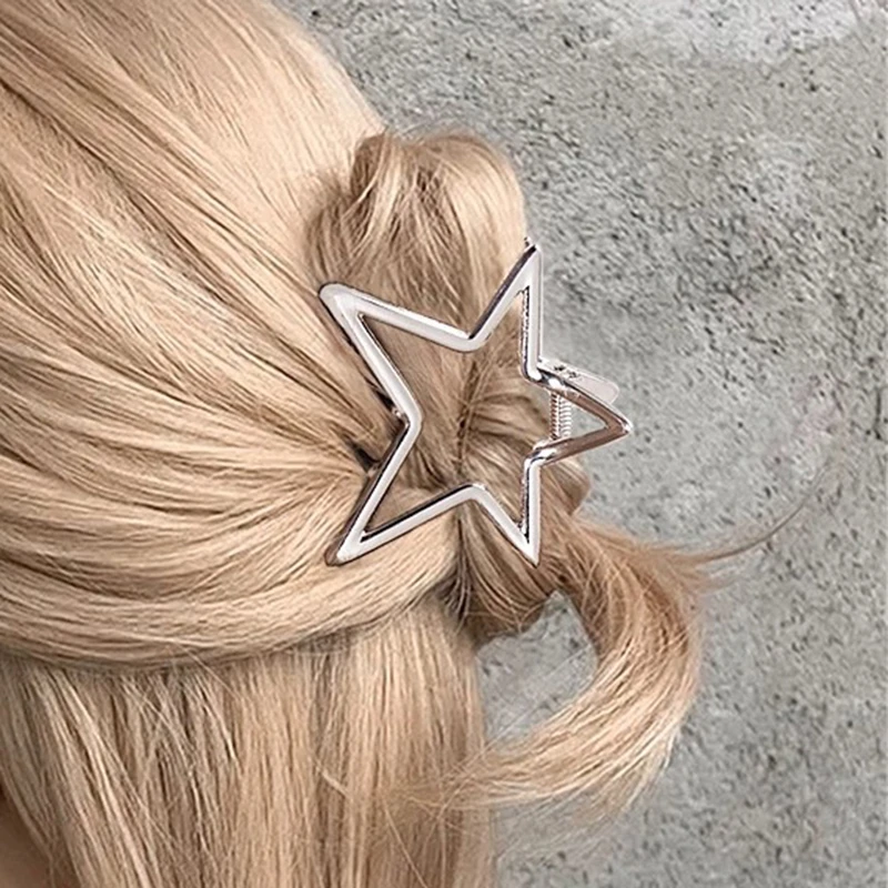 Hohlstern-Haarklammern für Frauen Einfache Süße Coole Trendige Haarspangen Mädchen Y2k Haaraccessoires Modische Haarnadeln als Geschenke