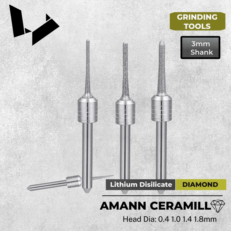 Diamond RFID 760676 760677 760678 760679 Replacement Burs 1.8 1.4  1.0 0.4mm Glass Ceramic Grinding Tools for Ceramill Milling