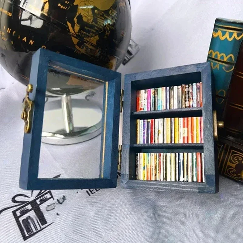 Creative Anti-Anxiety Bookshelf Miniature Book Match Boxes Gift Shake Away Your Anxiety Doll House Decoration Gifts