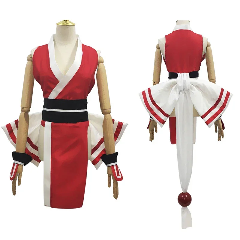 The King Of Fighters Red Dress Mai Shiranui Cosplay Costumes Japanese Anime Sexy Costumes Halloween Party Clothes