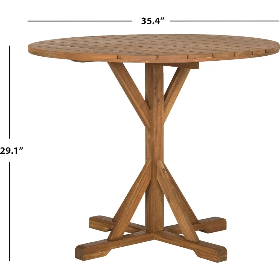 PAT6735A مجموعة خارجية من طاولة Arcata المستديرة لمساحات الفناء والحديقة مع تصميم متين مقاوم للطقس ووضع أنيق #2