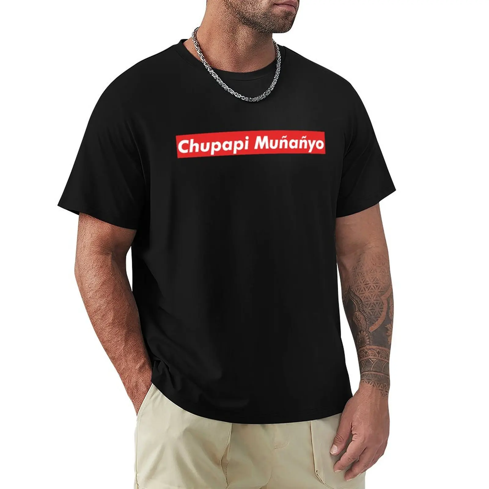 Chupapi Mu?ya?yo Red Backround T-Shirt graphics vintage graphic tees for men