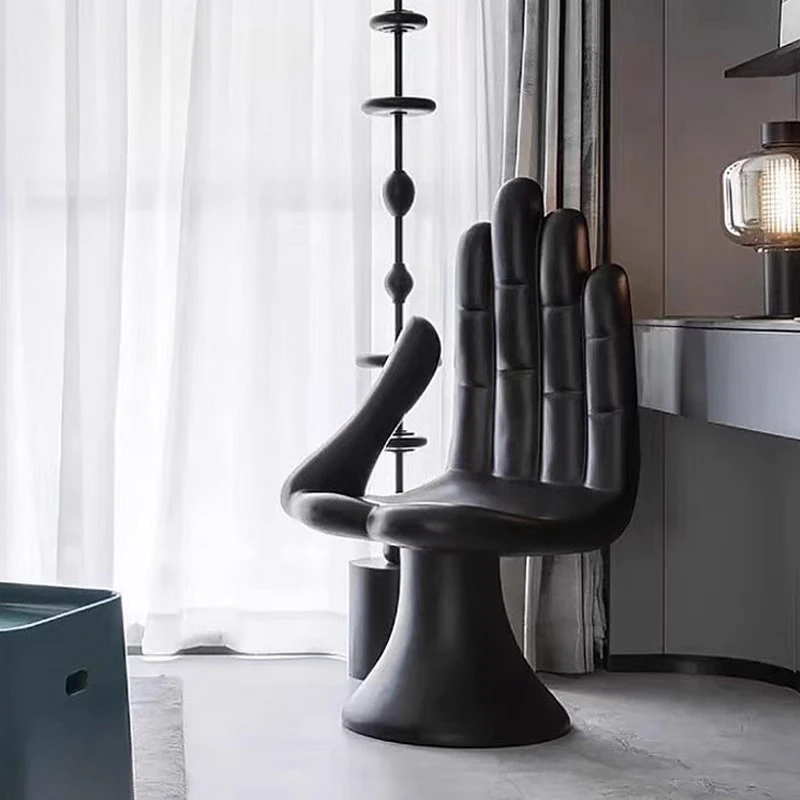 

Nordic designer art Buddha palm shape back chair FRP special-shaped Buddha palm chair seat ornament leisure chair
