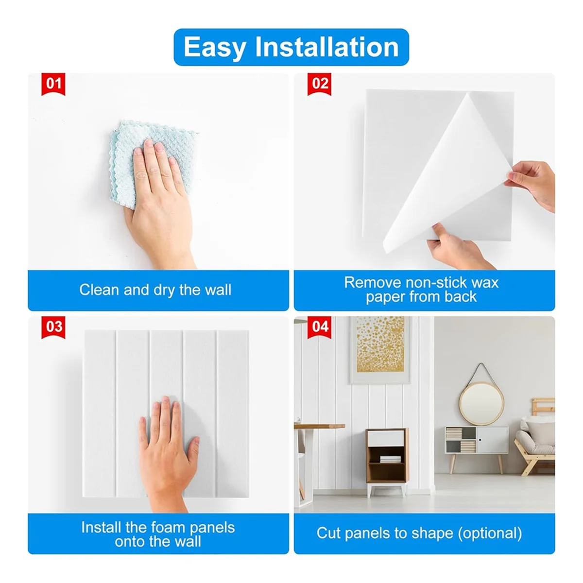 

BBA-Best-Selling 12 Pack Sound Proof Foam Panels 12x12x0.4 inch, white