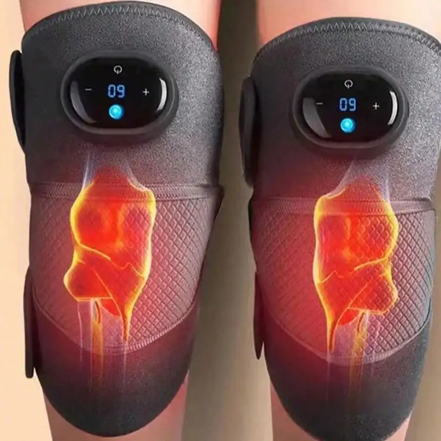 Heated And Vibrating Knee Massage Pad, Intelligent Button, Adjustable Multi-Level, LED Display