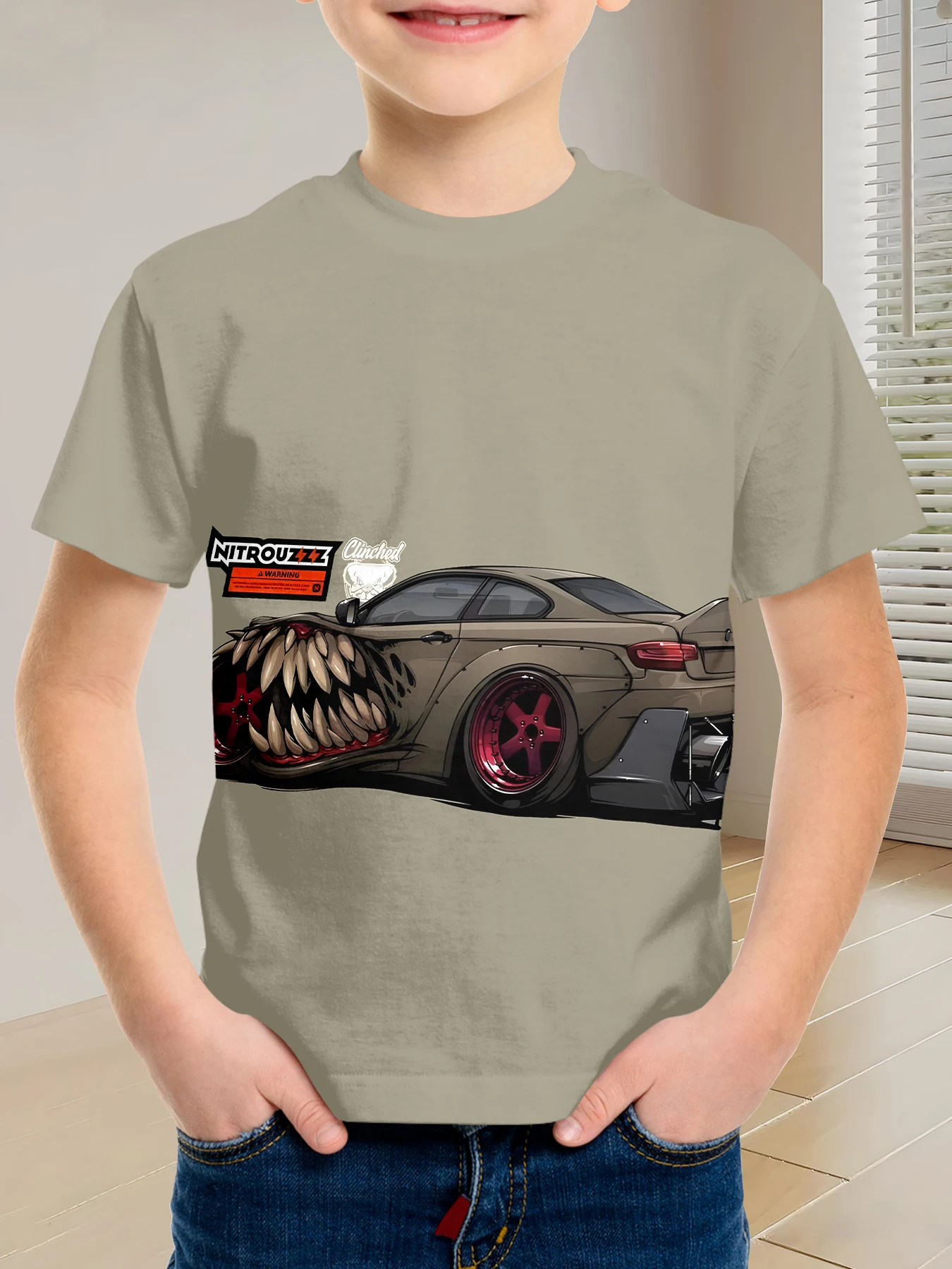 

Модный крутой автомобиль-монстр с уникальным хардкорным дизайном, легкий и дышащий летний топ для повседневных прогулок