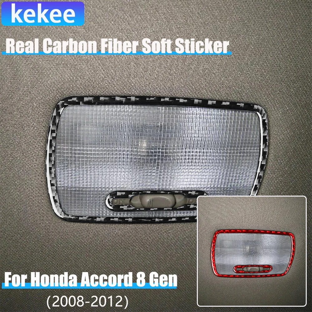 

Real Carbon Fiber Car Accessories Rear Reading Light Cover Modified Sticker For Honda Accord 8th Gen 2008 2009 2010 2011 2012