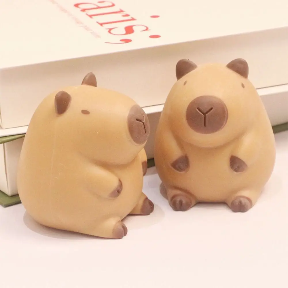 Lindo capibara juguete para apretar rebote lento Kawaii TPR marrón juguetes para apretar capibara de dibujos animados alivio del estrés juguetes de descompresión chico