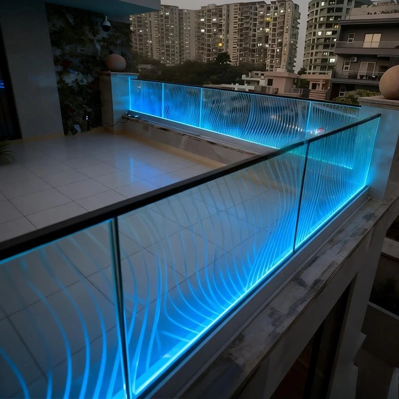 Glass balustrade outdoor balcony terrace roof 12-20 mm frameless, platform balustrade