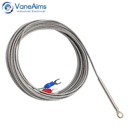5mm Hole Washer Temperature Sensor PT100 K J Type Thermocouple 1m 2m 3m 4m 5m Cable Wire Industrial Temperature Sensor VaneAims