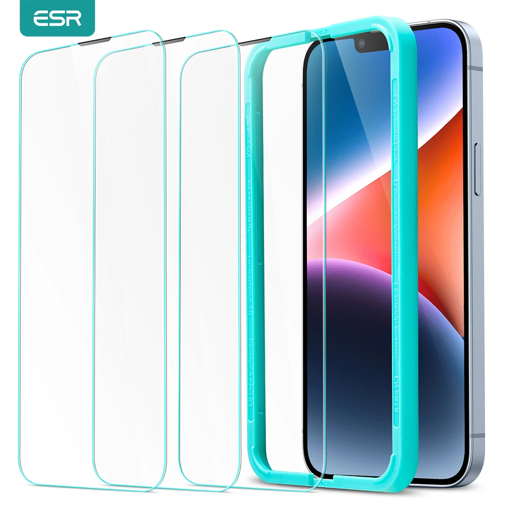 

ESR 3 шт. стекло для iPhone 14 Pro Max Защита экрана для iPhone 14 закаленное стекло для iPhone 13 Pro Max с наушниками пылезащитное
