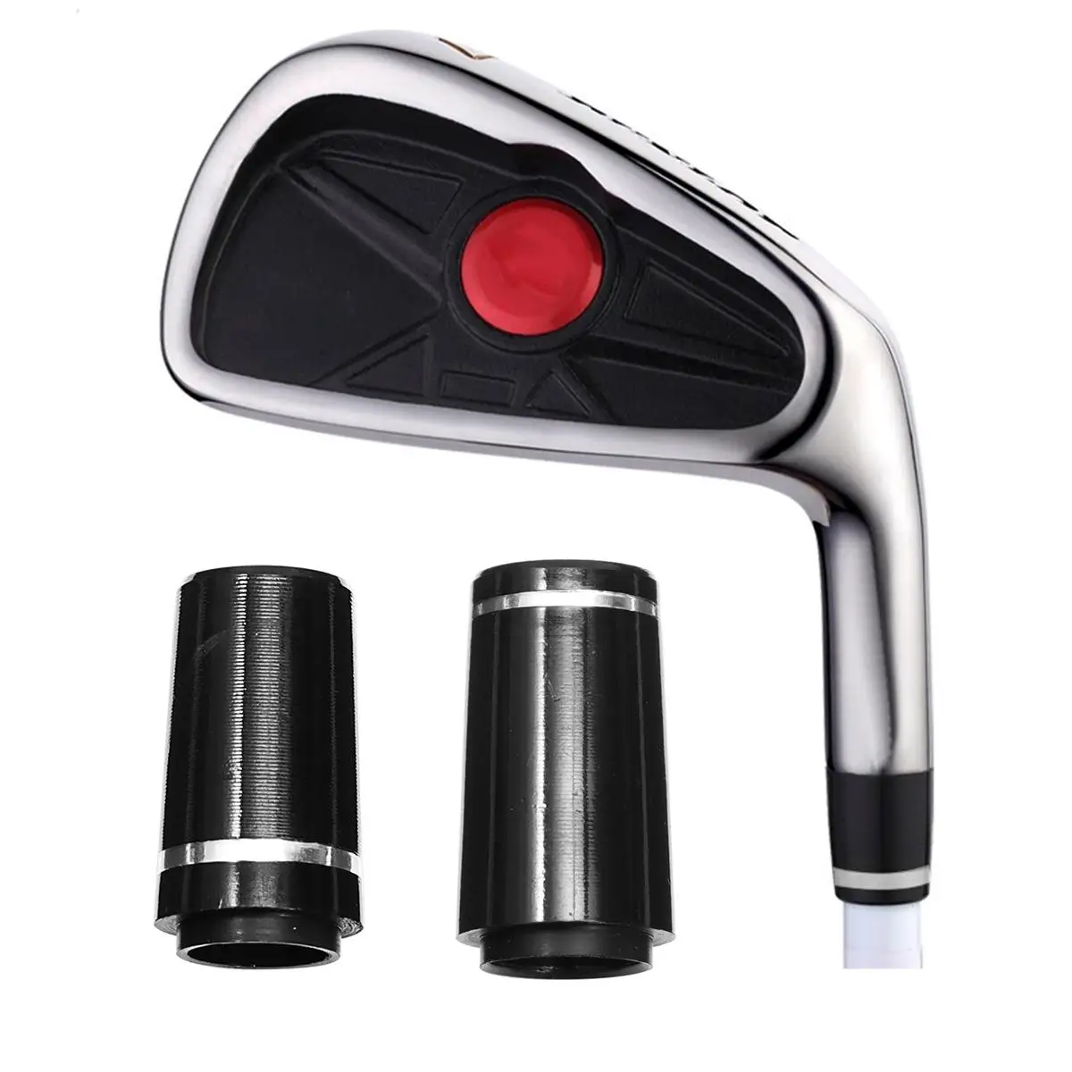 2Pcs Golf Club Ferrule Vibration Reduction Rubber Cover Sleeve Irons Shaft 0.355 Plastic Durability EcoFriendly Golf Equipment