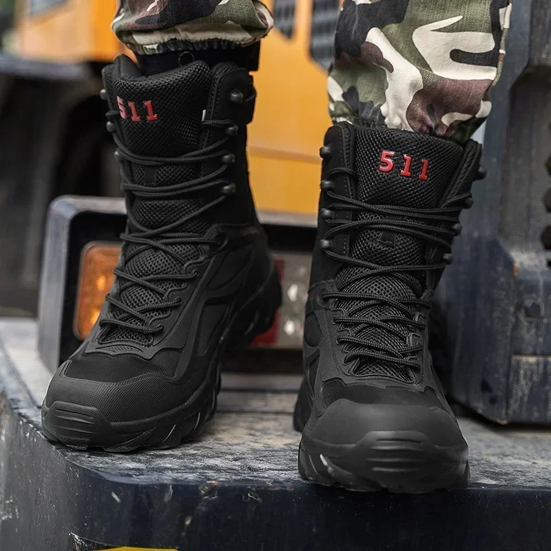 Botines de cuero para hombre, zapatos informales para exteriores, botas de montaña ligeras de diseñador, botas de trabajo cálidas para hombre, botas clásicas hechas a mano