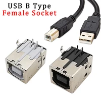 Reemplazo de reparación conector de puerto USB tipo USB B 4 pines ángulo recto PCB hembra interfaz de datos de impresora conector de soldadura