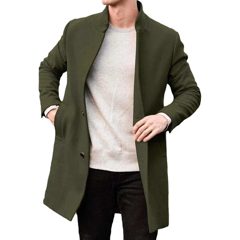 Heren Herfst Winter Warm houden Vesten met lange mouwen Trenchcoat Jas Overjas Windjack Slim Fit Mode Effen kleur
