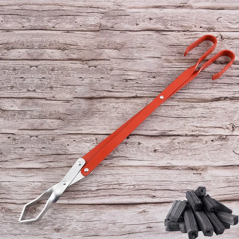 BBQ Charcoal Tong Barbecue Carbon Clamp Aluminum Plier Grilled Food Clip Portable Tongs Barbecue Accessories Tool 50.8Cm