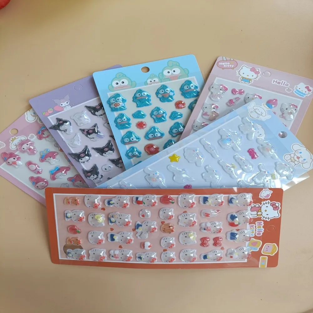 Sanrio kawaii cinnamoroll desenhos animados alívio adesivos crianças e meninas adesivos decorativos casos de telefone das crianças brinquedos presentes