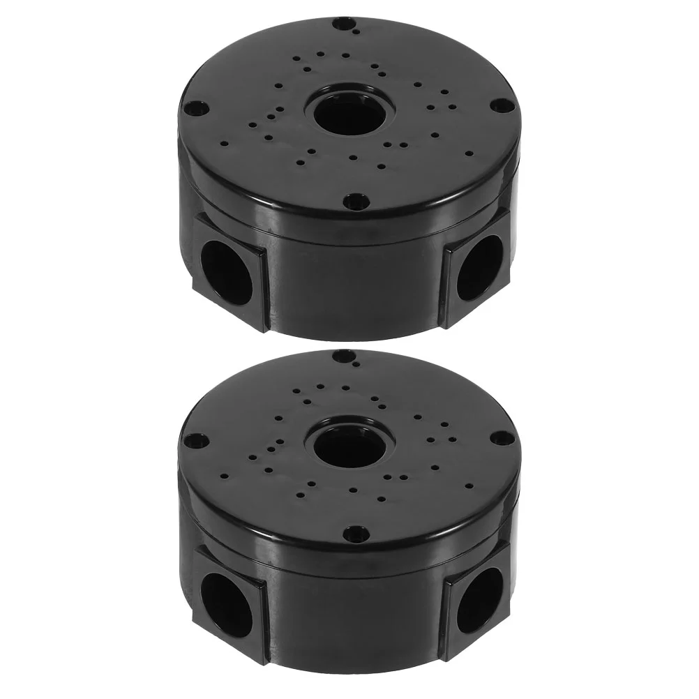 2 PCS Junction Box Waterproof Camera Weather Electrical Boxes Round Outlet Plastic