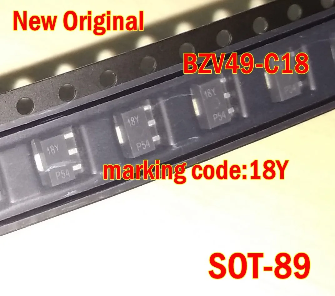 

10Pcs to 500Pcs New Original Bzv49-C18 Sot-89 Marking Code:18Y Voltage Regulator Diodes 1W 18V