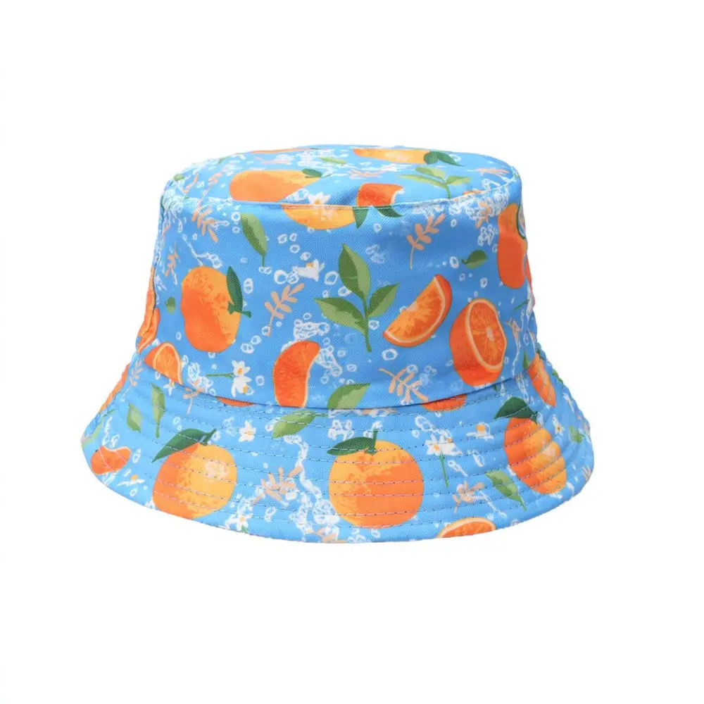 Casual Fruit Pattern Bucket Hat Reversible Sun Protection Cap Summer Outdoor Travel Fisherman Hat For Everyone