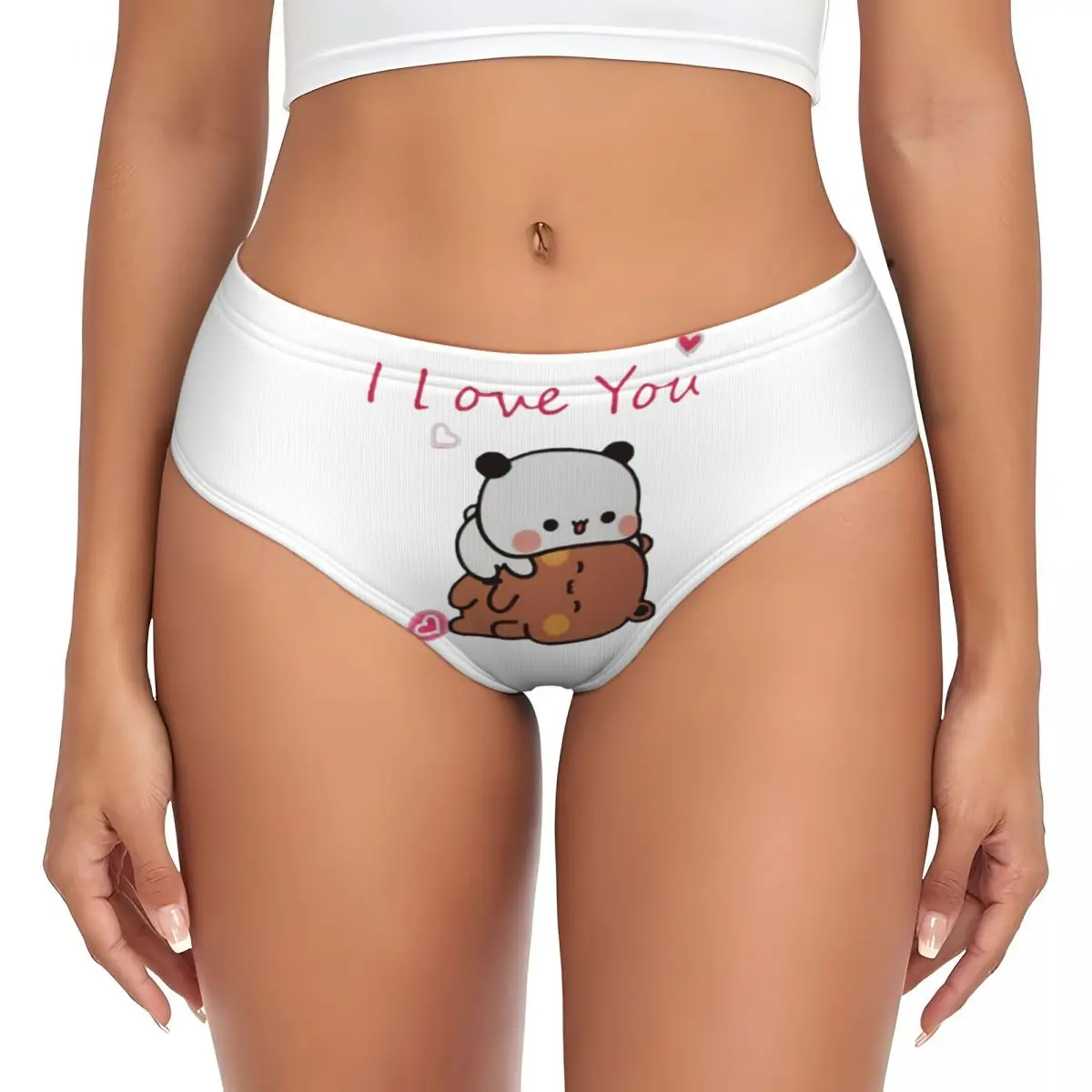 Braguitas personalizadas de Panda y Brownie para mujer, ropa interior cómoda True Love BuBu DuDu para parejas, regalos para el Día de San Valentín
