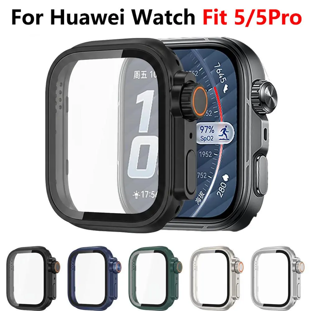 Change To Ultra Case For Huawei Watch Fit 5 5Pro Tempered Glass Cases Screen Protector For Huawei Fit 5 5 Pro Upgrade to Ultra