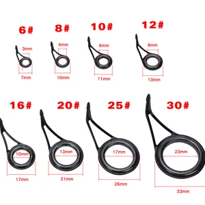 حلقات سيراميك من 8 قطع عالية الكربون الصلب بيضاوي أعلى 6-30 مم طقم إصلاح قضيب استبدال مجموعة ملحقات معدات الصيد أفضل 10 طقم لإصلاح صنارة الصيد مبيعا - No2