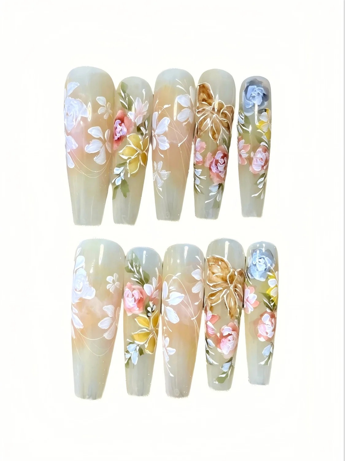 

High-End Chinese Style National Color Tianxiang Fashion Manicure (102)