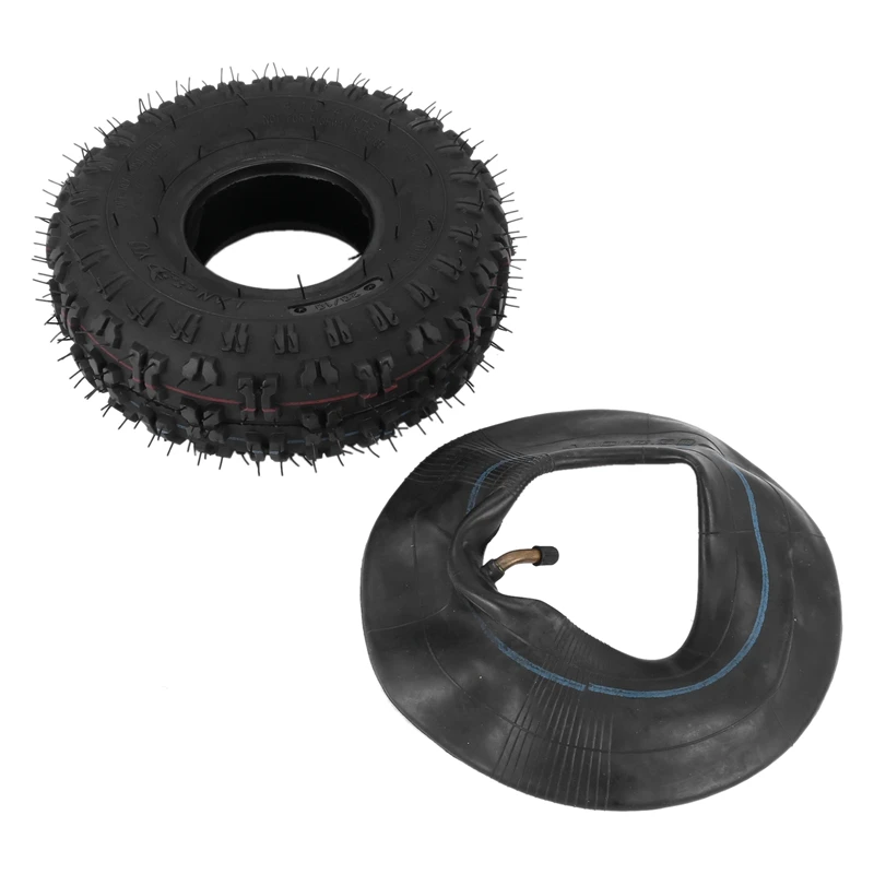 Inner Tube 4.10/3.50-4, Outer Tube 4.10-4 for Garden Rototiller Snow Blower Mowers Hand Truck Wheelbarrow Go Cart Kid