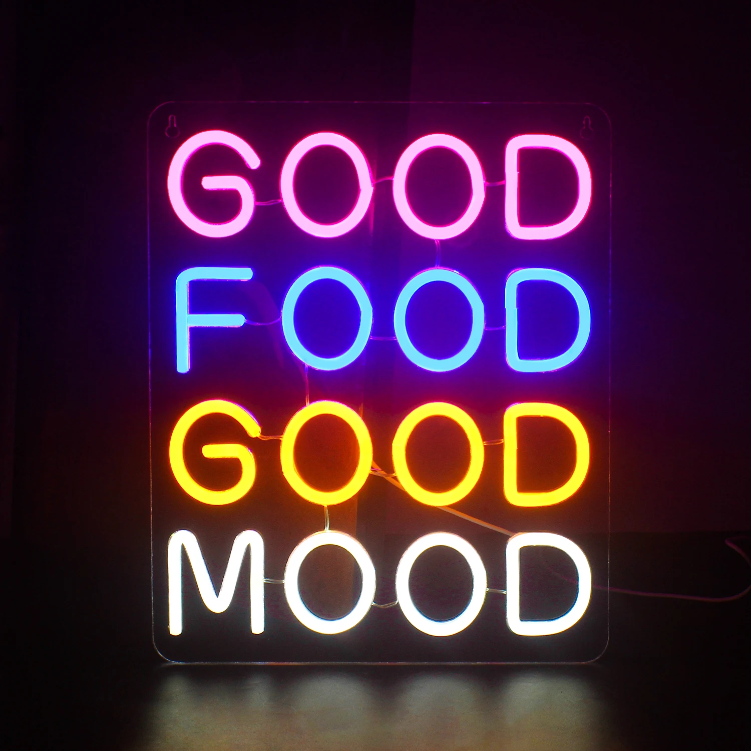 Good Food Good Mood Neon Sign For Wall Decor Aesthetic Room Decoration For Home Kitchen Birthday Party Business Food Shop Lamp