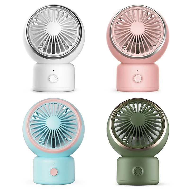 Petit ventilateur électrique bureau, Rechargeable par USB, 3 Modes vent rotatifs pour l'intérieur, livraison directe