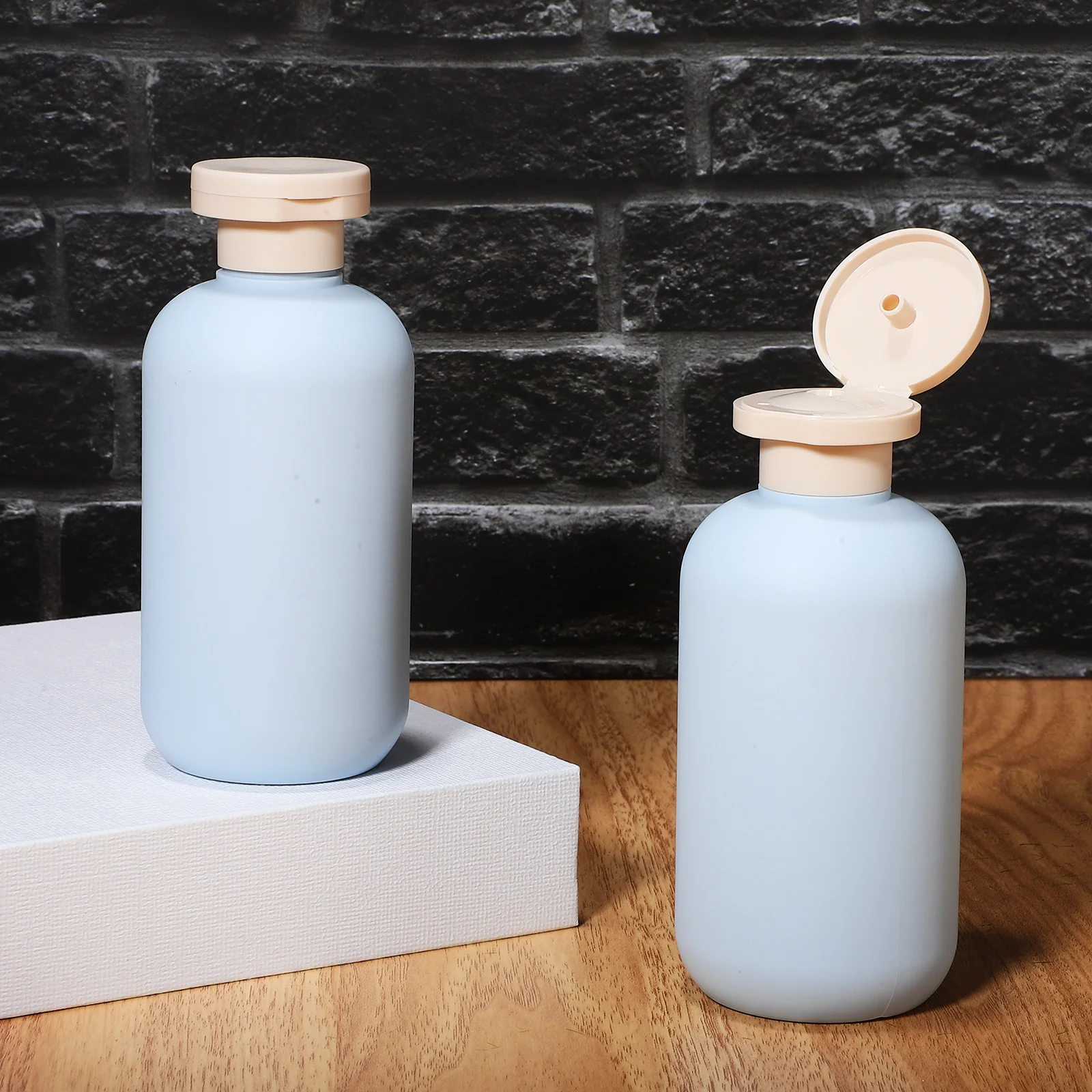 2개 세트 샴푸 병 플라스틱 여행용 병 화장품용 리필 가능한 소형 용기 누수 방지 여행용 로션 바디 워시