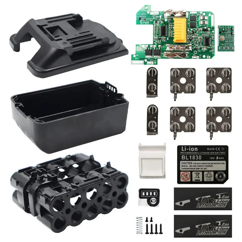 Imagem -04 - Li-ion Bateria Case Proteção de Carregamento Placa de Circuito Pcb Caixa Escudo para Makita 18v 3.0ah 6.0ah Rótulo Caixas Bl1860 Bl1830