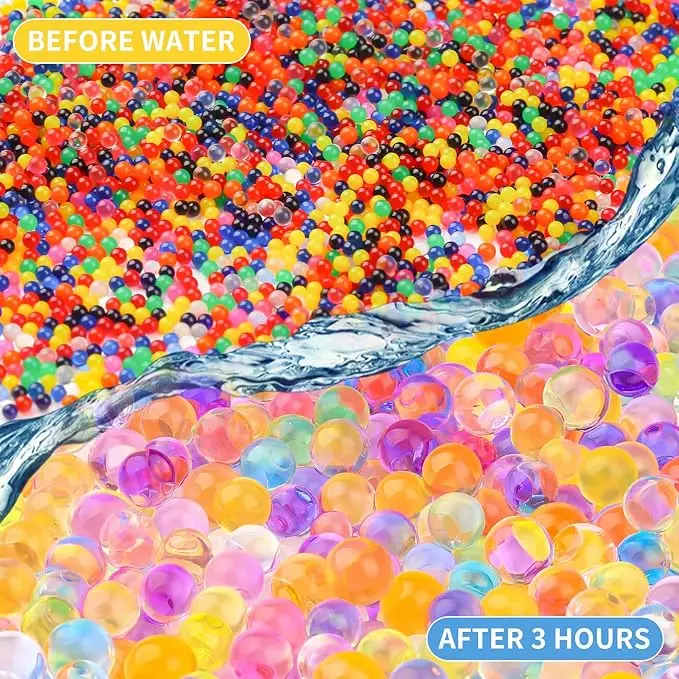 Gel Ball Blaster Refill Splat Orby Rounds (7-8 มม.,10 แพ็ค,10000 ชิ้นต่อแพ็ค), น้ําปลอดสารพิษสําหรับอายุ 14 ปีขึ้นไปสีน้ําเงิน