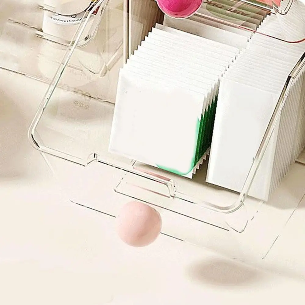 

Plastic Teas Bag Storage Box Transparent 2 Layer Stationery Storage Box with Drawers Large Capacity Coffee Capsule Storage Box