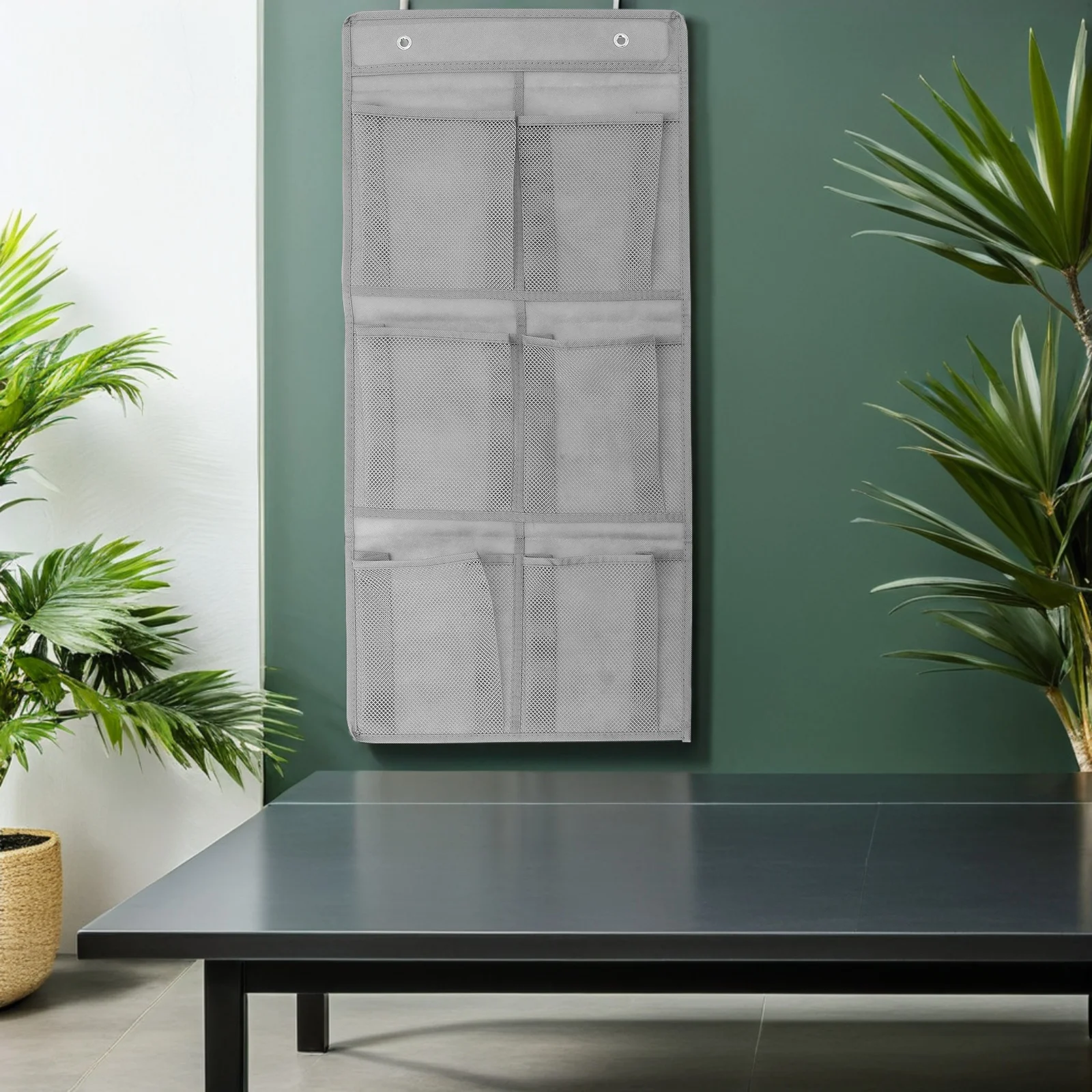 

1Set Door Hanging Shoe Organizer 6 Pockets Transparent Mesh for Easy Visibility and Space Saving in Closets Bedrooms