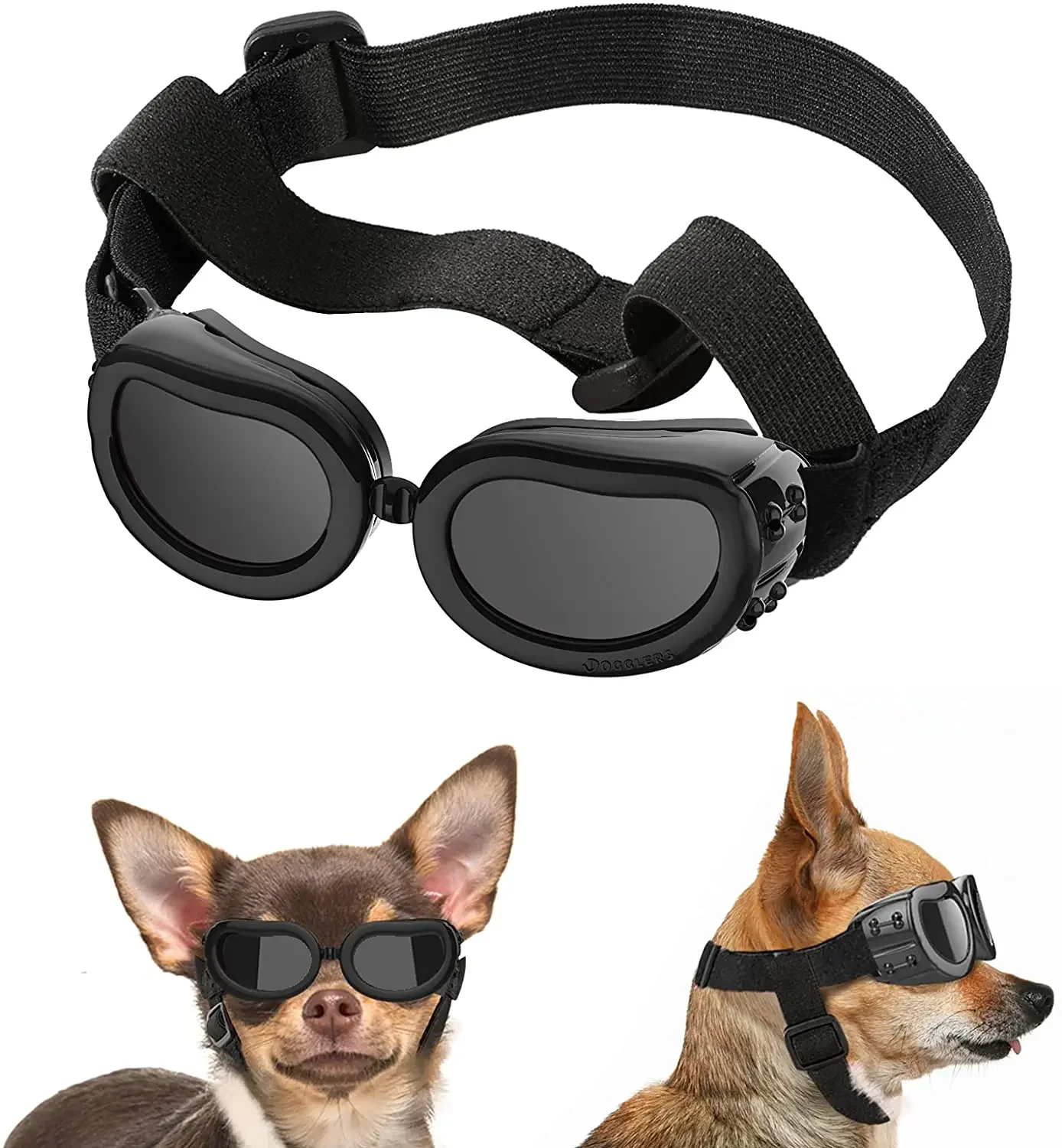 

KLYM-Puppy Sunglasses, UV Protection Goggles, Wearing Protective Strap, Adjustable Strap, Waterproof Pet Sunglasses