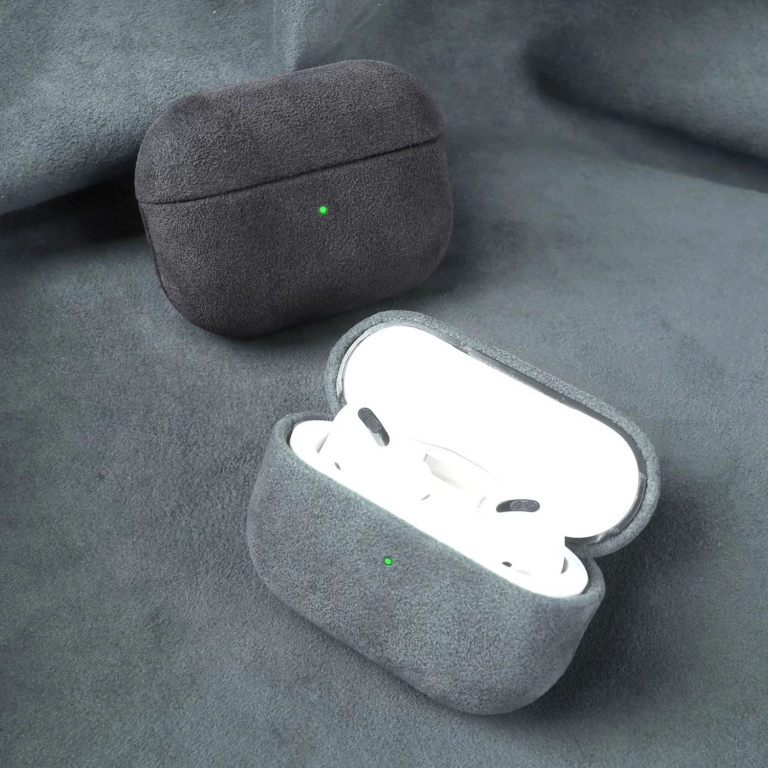VEX ALCANTARA حافظة جلدية لأجهزة AirPods Pro 3 2 Pro3 حافظة واقية فاخرة لـ AirPod 4 3 Pro2 سماعة رأس بخاصية البلوتوث غطاء من الفرو